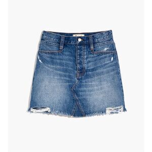 Madewell Rigid Denim Distressed Jean Skirt Size 25